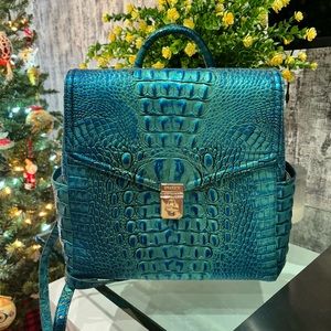 New Brahmin Peacock Melbourne Genuine Leather Liz Backpack Bag